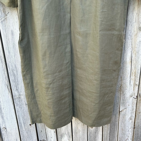 Marvin Browne Linen Short Sleeve Tunic Dress Olive Green M - Picture 7 of 13